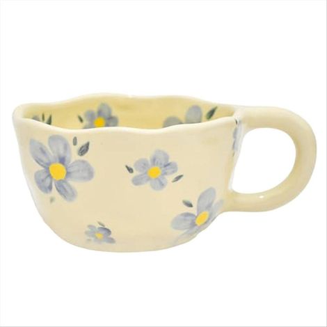 Elegante Keramik-Kaffeetasse mit Blumenmuster, 250 ml, kunstvolle Tasse für Heißgetränke, edles Geschenk. (1/5)