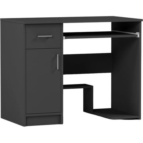 Kleiner Computer-Schreibtisch links Anthrazit 90 x 50 cm Modern N10 (1/4)