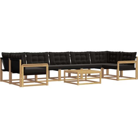 Set di divani da esterno 8 pcs Bianco e Nero 79 x 79 x 37 cm vidaXL (1/5)