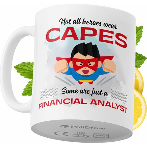 Lustige Kaffeetasse mit witzigem Textdesign für Finanzanalysten – ideal für Geburtstage, Namenstage und Feiertage. Hochwertige Tasse für besondere Anlässe im Büro oder Homeoffice. Farbe: Weiß, 330 ml.