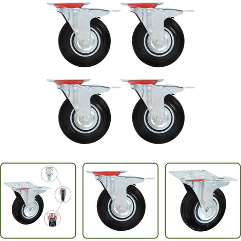 Doppelbremsen - Lenkrollen mit Doppelbremsen 4 Stk. 125 mm (1/5)
