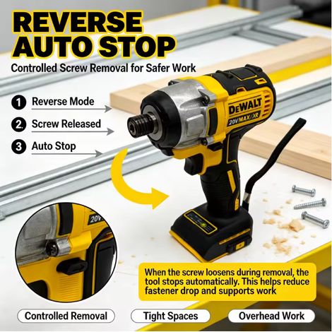 DEWALT DCF887 Visseuse à chocs sans fil 18V XR, corps seul sans batterie ni chargeur, assemblage métal structure acier (1/4)