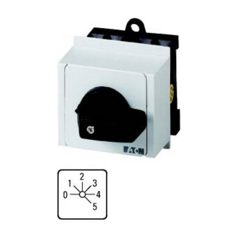 Commut. à gradin cont.: 5 20A 0-5 45° 5 crans 45° à acc. encastré IVS 000088684 EATON T0-3-8243/IVS (1/2)