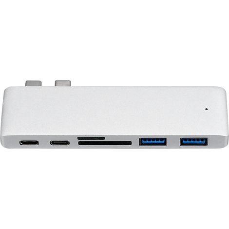 Hub USB-C 6-en-1 Multiprise USB-C vers HDMI Lecteur de Cartes Adaptateur pour Ordinateur (1/5)