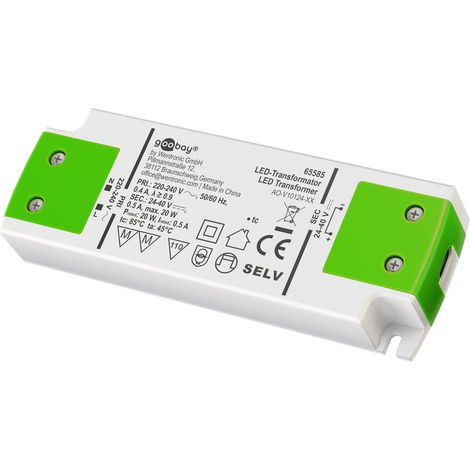 Goobay 65585 transformador de corriente Blanco, Verde 0,5 A