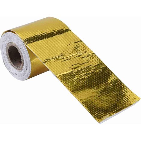 Ruban Adhésif Thermique en Aluminium, Protection Thermique Automobile, Or, 5m x 5cm (1/5)