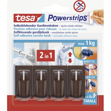 tesa Gardinenhaken Powerstrip 4er-Set, braun Powerstrip (1/2)