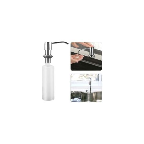 Dispenser di sapone liquido da incasso con flacone da 300 ml, dispenser di sapone schiumogeno per lavello, dispenser di detersivo per piatti per cucina, dispenser di detersivo in acciaio inox per bagn
