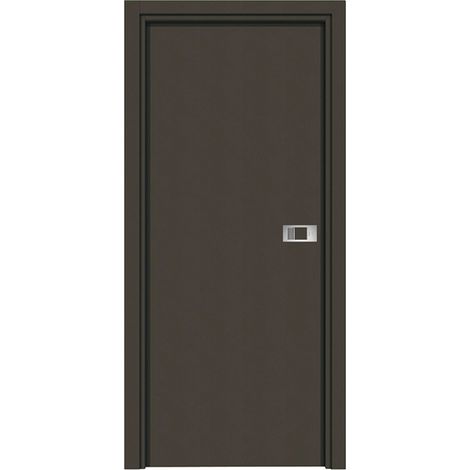 Bloc-porte Miro avec poignée Exclusive grise, H.204 x l.93 cm, aspect cuir basalte - Reivilo