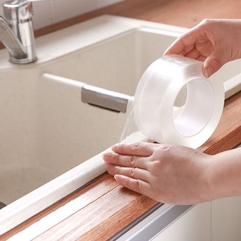 Sigillante per giunti per lavelli da cucina - adesivo sigillante impermeabile per bordi di piani cottura - striscia sigillante antimuffa per lavelli (1/2)