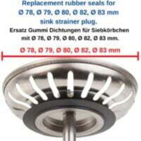 Lot de 5 joints d'étanchéité pour bonde de baignoire, lavabo, lavabo de salle de bain, joint à lèvre, joint en caoutchouc pour filtre à panier