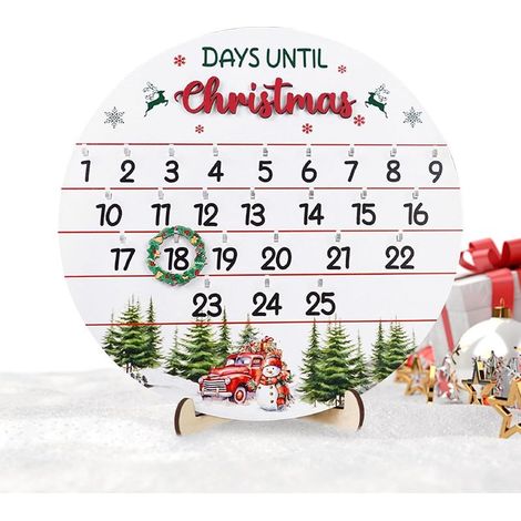Décorations de l'Avent de Noël – Décoration en bois – Calendrier de porte pour intérieur ou extérieur – Décoration murale pour cheminée, bureau, table (1/5)