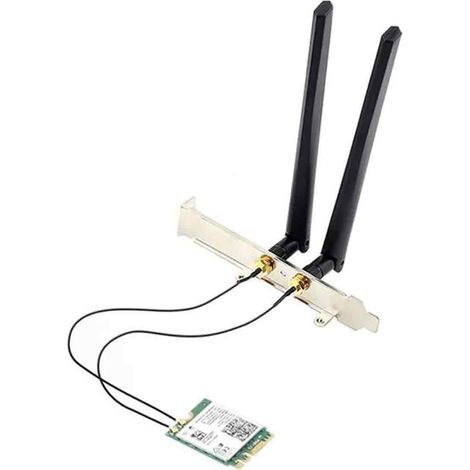 Carte Reseau Wifi 6e AX210 - 5374 Mb-s - Bluetooth 5.2 - Antennes 10 Dbi - Pour Bureau - Kit Complet