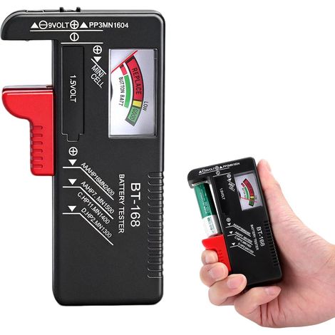 Testeur de Piles BT-168 Universel AA AAA C D 9V – Testeur de Batterie Analogique Sans Pile, Lecture Rapide à Échelle Colorée – Appareil Compact pour Jouets, Télécommandes et Usage Domestique (1/5)