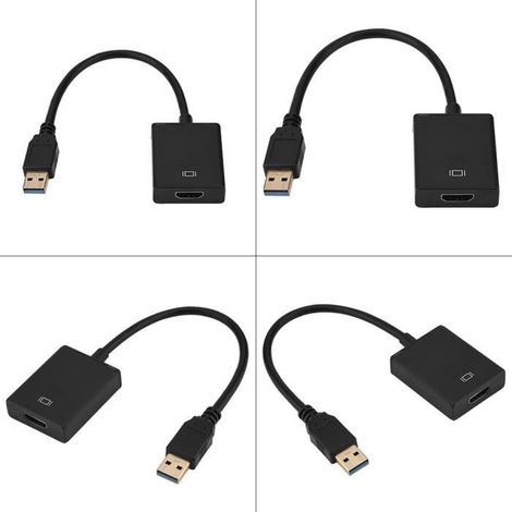 Adaptateur USB 3.0 vers HDMI, Adaptateur Externe SB 3,0 vers HDMI Câble Adaptateur Convertisseur pour Laptop, PC, ordinateur (1/4)