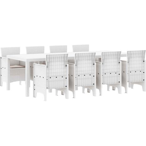Maison Exclusive - Set da Pranzo per Giardino 9 pz Grigio chiaro Polipropilene (1/5)