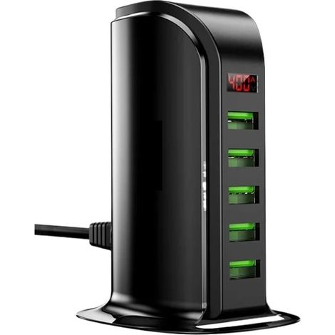 Hub De Chargeur USB Multi-Ports À 5 Ports, for Affichage LED De Téléphone Portable, Station De Charge USB, Chargeurs De Station De Bureau Sécurité Rapide (1/5)