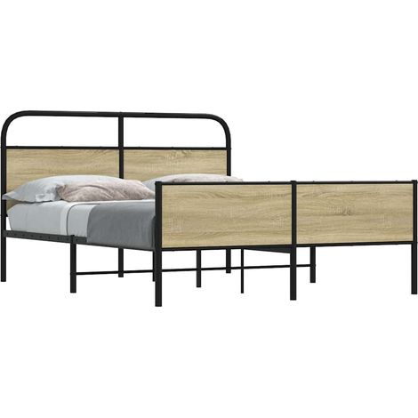 Metallbett ohne Matratze Sonoma-Eiche 160x200 cm