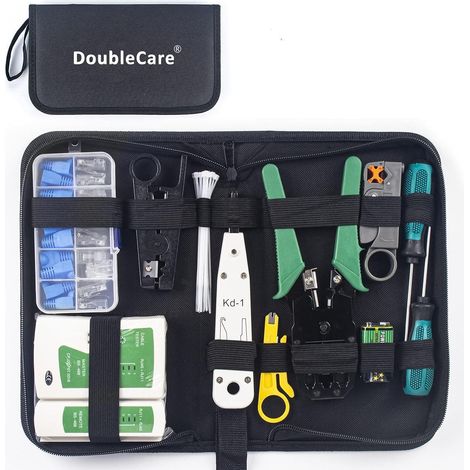 Network Tester Tool Box Kit Network Repair With Electrician Pliers Cable Tester RJ45 Crimping Tool(12 in 1) (1/5)