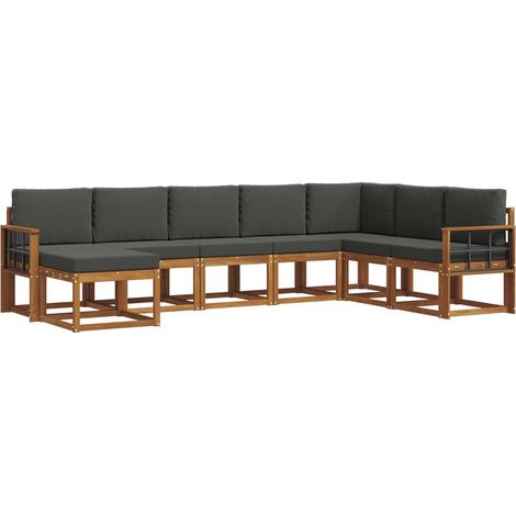 Conjunto de sofás de exterior 8 uds. Natural y Antracita vidaXL (1/5)