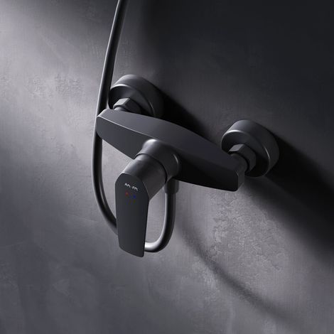 AM.PM Duscharmatur Einhebel Brausebatterie Schwarz Armatur Mischbatterie Brausearmatur Brausebatterie Wasserhahn Bad Mischbatterie Dusche (1/5)
