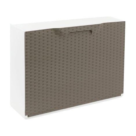 SCARPIERA MODULARE RATTAN  BIANCO/TORTORA CM 51X17,3 H.CM 40,1