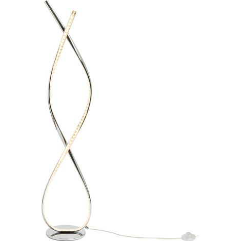 Litecraft Jaylin Sculptural Crystal Effect Chrome 21 Watt Integrated LED Floor Lamp (1/5)