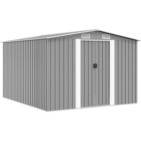 Maisonnette de jardin 257x298x178 cm Gris métallisé (1/5)