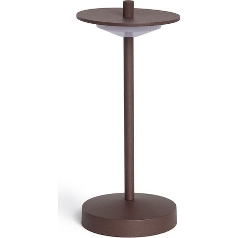 Lámpara de Mesa LED Portátil para Exterior Metal con Batería Recargable Estepona Marrón