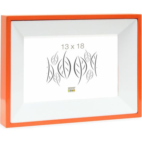 Cadre Photo Double-Face Blanc/Orange/Laqué 13 x 18 cm (1/3)