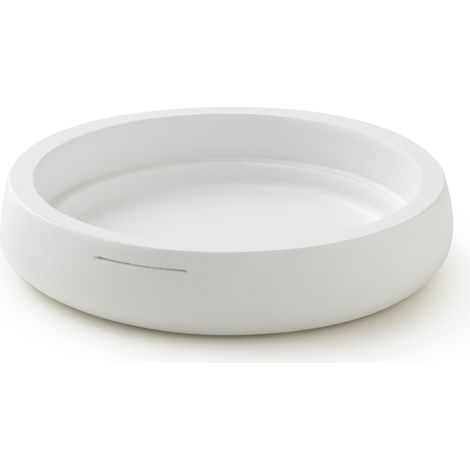 PORTA SAPONE DA APPOGGIO IN RESINA BIANCA MODELLO KIRA - DIM. CM (LXPXH): 11,3X11,3X2,26 - BIANCO MATTO  - GDY