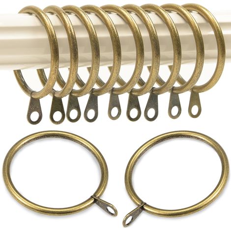 Anneaux De Rideaux - Metal Bronze - Diametre Interieur 45 Mm - Glissement Fluide Sur Tringles - Lot De 28 (1/5)