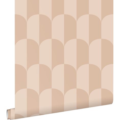 papier peint art déco rose poudre clair - ESTAhome (1/5)