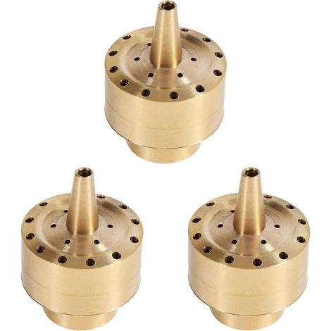 Lot de 3 buses de fontaine, colonne en laiton, jet multidirectionnel, tête de pulvérisation d'eau pour fontaine de bassin, jardin (3/4 pouce) - JBMEDIA (1/4)