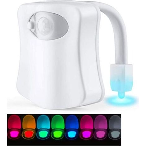 Lampe Toilette Veilleuse LED Détecteur - Mouvement Eclairage Lampe Toilette LED pour Salle de Bain/Seau d'aisances/toilettes/Cabinet/Lavabo/Cuvette Siège 8 Couleurs avec divers modèles de changement 7