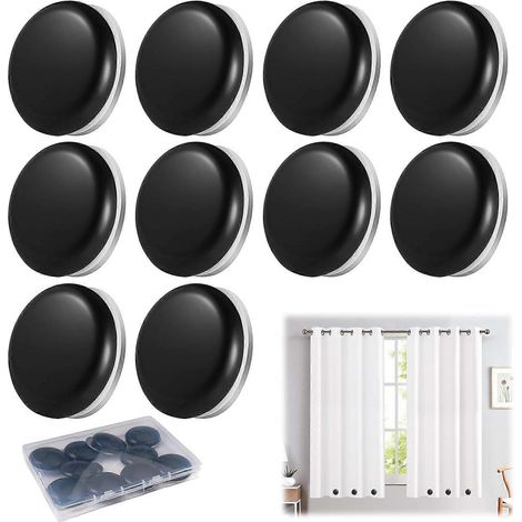 Lot de 10 poids magnétiques pour rideaux de douche, fixations magnétiques sans outil, aimants antidérapants pour rideaux de douche, poids pour rideaux de douche. (1/5)