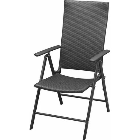 Chaise de jardin pliable résine tressée Vidalo - Lot de 2 (1/2)
