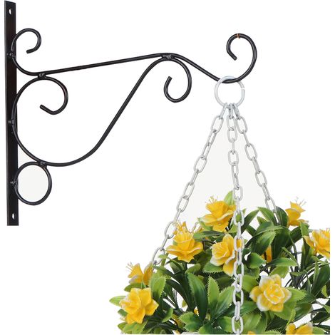 Ganchos decorativos de hierro para colgar plantas, soportes para macetas de interior y exterior, comederos para pájaros, faroles y campanillas de viento con tornillos. (1/5)