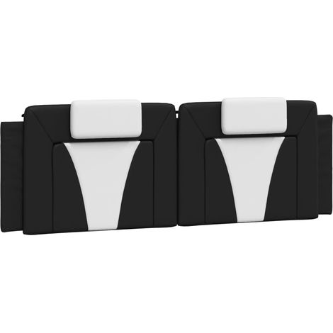 Coussin de tête de lit Viana noir et blanc 160 cm similicuir