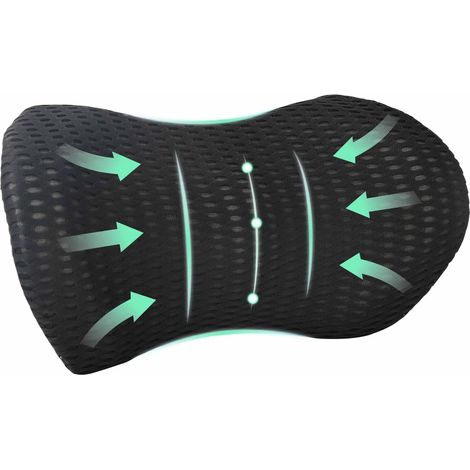 Back Pillow Black Memory Foam 46 x 24 x 11 cm vidaXL