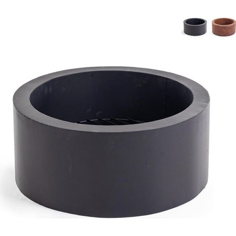 Brasero bajo redondo para exterior y jardín 60x26 cm Nebraska YES - Negro (1/4)