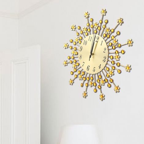 Kreative Wanduhr aus Eisen im europäischen Stil, blumenförmig, diamantförmig, hängende Wanduhr (1/5)