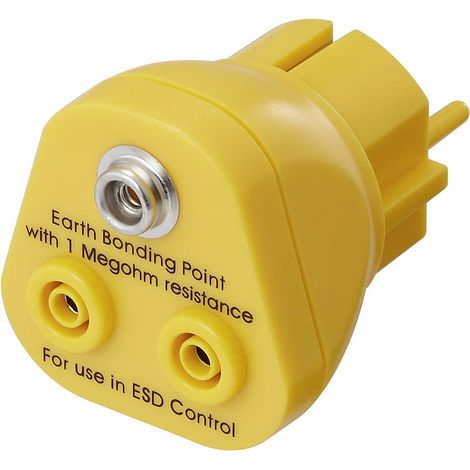 TRU COMPONENTS TC-12277204 Spina di messa a terra 2x prese a banana 4 mm, 1x collegamento a pulsante 10 mm 1 pz. (1/3)