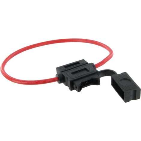 Porte fusible enfichable 1 fusible – Compatible avec fusibles 10A à 25A – Protection électrique – Câble de connexion inclus
