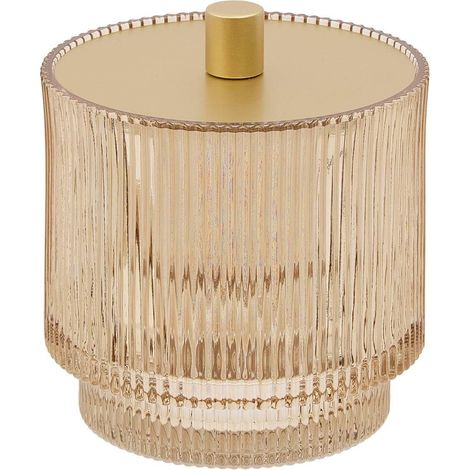Pot à Cotons en Verre "Solis" 11cm Ambre (1/5)