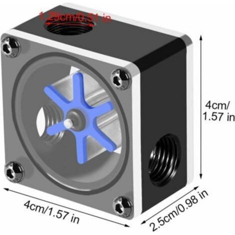 Débitmètre - 6 Impulsions - 3 Voies - Filetage G1/4 - Pour Système Refroidissement Eau PC - 1 Pièce (1/5)