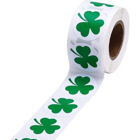 Autocollants Saint-Patrick trèfle rouleau adhésif étiquettes artisanales décoration trèfles (1/5)