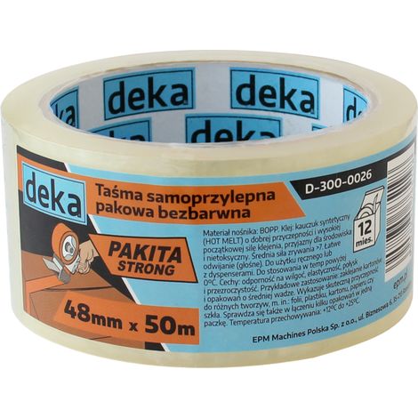 Cinta de embalaje transparente resistente de 48 mm x 50 m - D-300-0026