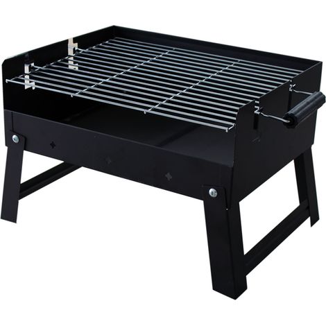Barbecue a Carbone 50,5x34,5x31,5 cm Pieghevole in Acciaio Adventure Nero (1/4)