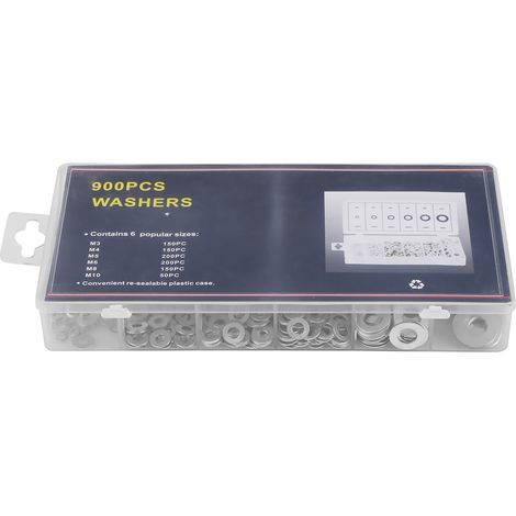 Kit de 900 rondelles plates en acier A3 (M3-M10) avec boîte (1/5)
